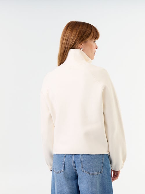 Cárdigan con cremallera y cuello alto - Kiabi