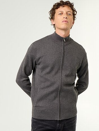 Cárdigan con cremallera y cuello alto