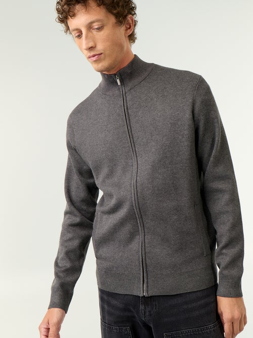 Cárdigan con cremallera y cuello alto - Kiabi Cárdigan con cremallera y cuello alto - Kiabi