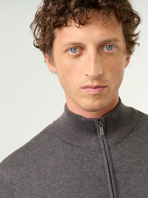 Cárdigan con cremallera y cuello alto - Kiabi Cárdigan con cremallera y cuello alto - Kiabi