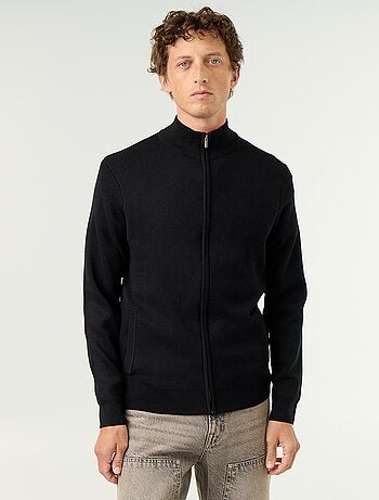 Cárdigan con cremallera y cuello alto