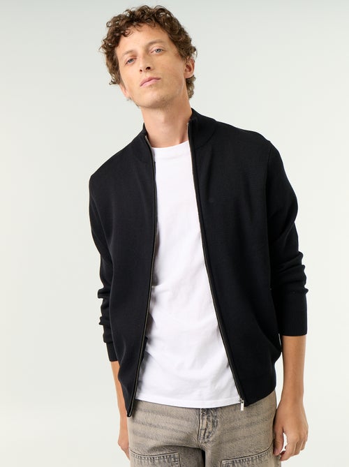Cárdigan con cremallera y cuello alto - Kiabi Cárdigan con cremallera y cuello alto - Kiabi