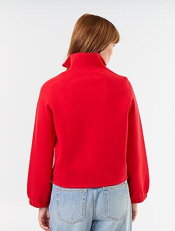 Cárdigan con cremallera y cuello alto