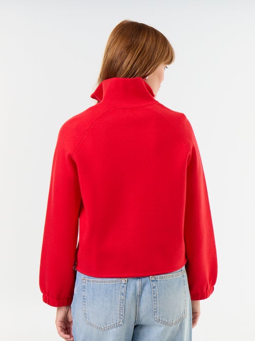 Cárdigan con cremallera y cuello alto - Kiabi