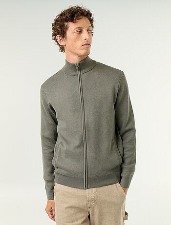 Cárdigan con cremallera y cuello alto