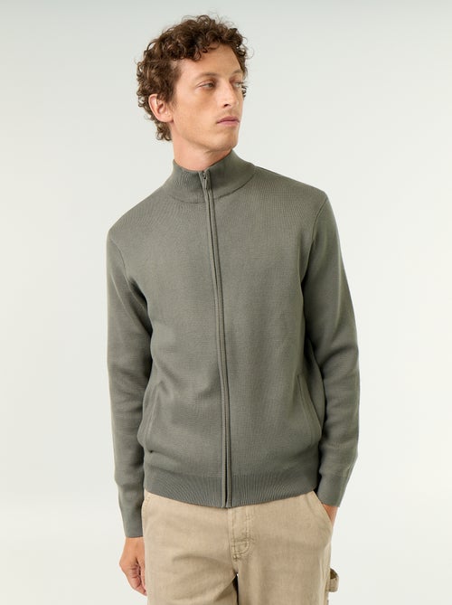 Cárdigan con cremallera y cuello alto - Kiabi Cárdigan con cremallera y cuello alto - Kiabi