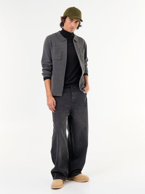 Cárdigan con cremallera y cuello de camisa - Kiabi