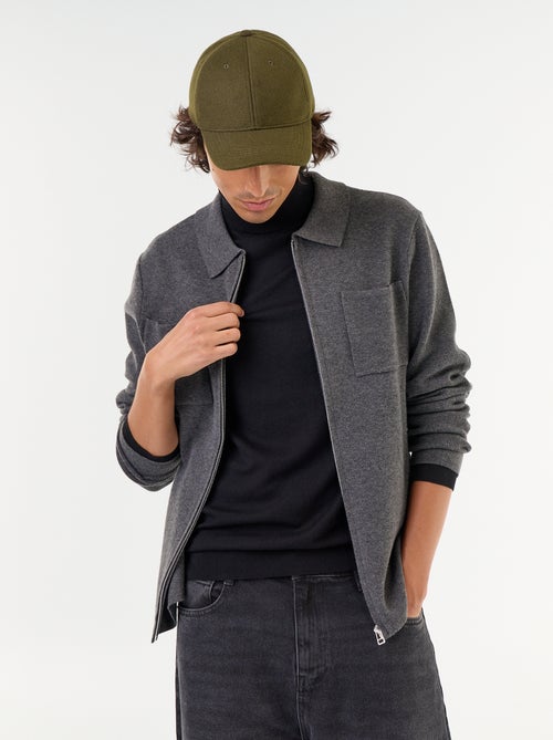 Cárdigan con cremallera y cuello de camisa - Kiabi