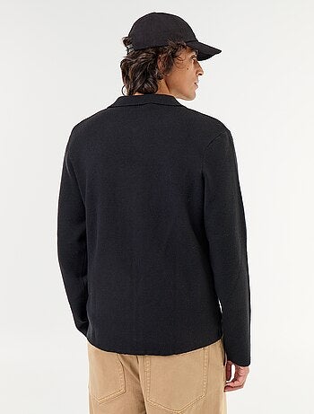 Cárdigan con cremallera y cuello de camisa