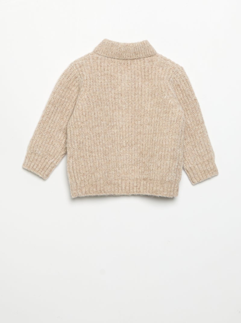 Cárdigan con cuello chal Beige - Kiabi