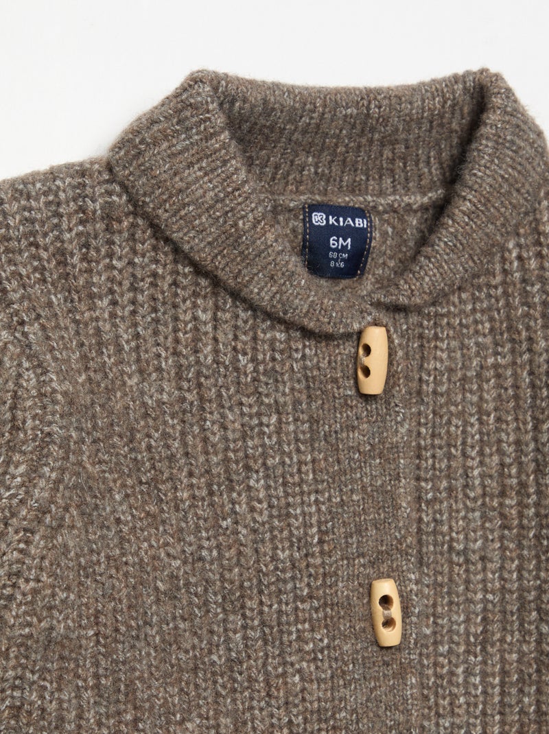 Cárdigan con cuello chal Marron - Kiabi