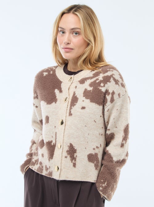 Cárdigan con estampado de vaca - Kiabi