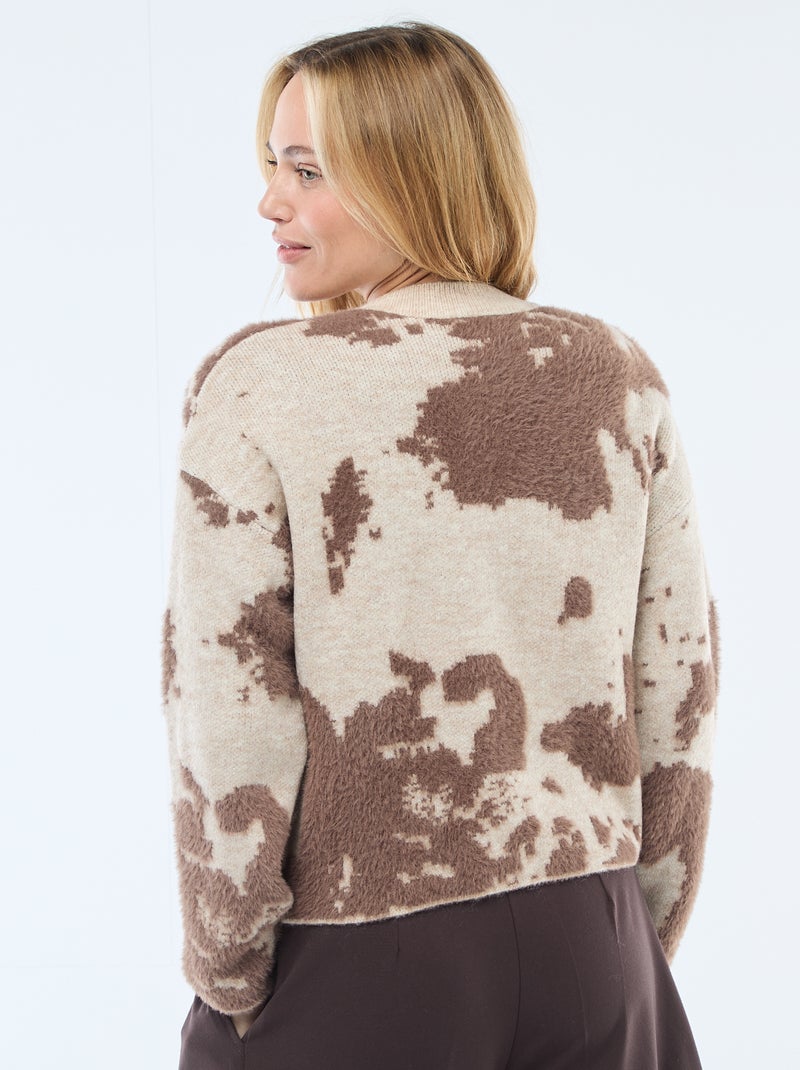 Cárdigan con estampado de vaca Marron - Kiabi