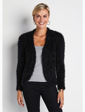 Cárdigan corto bolero de punto efecto pelo - Afibel