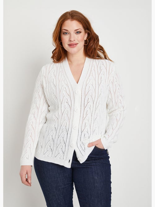 Cárdigan corto calado abotonado - Afibel - Kiabi