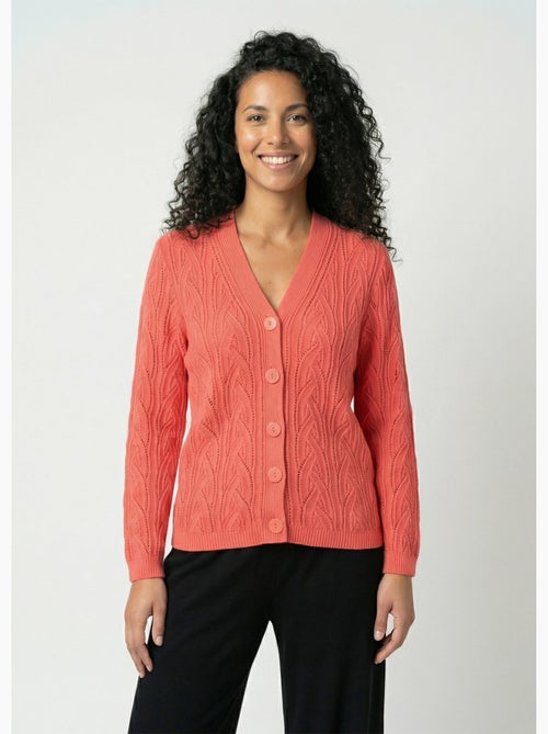 Cárdigan corto calado abotonado - Afibel - Kiabi