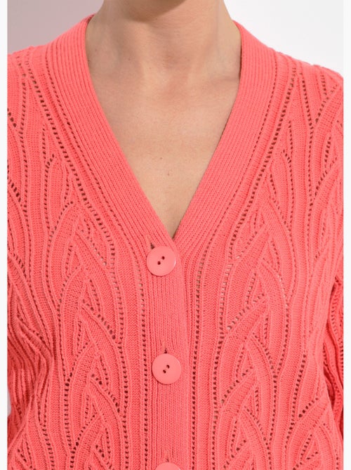 Cárdigan corto calado abotonado - Afibel - Kiabi