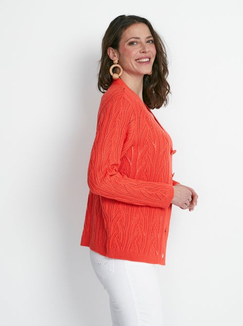 Cárdigan corto calado abotonado - Afibel - Kiabi