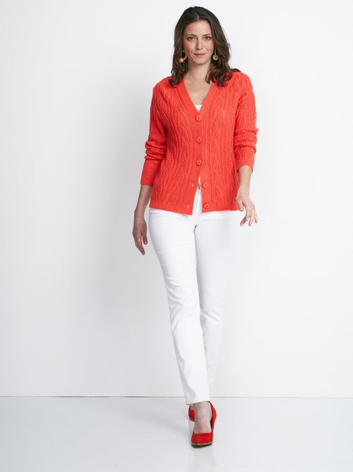 Cárdigan corto calado abotonado - Afibel - Kiabi