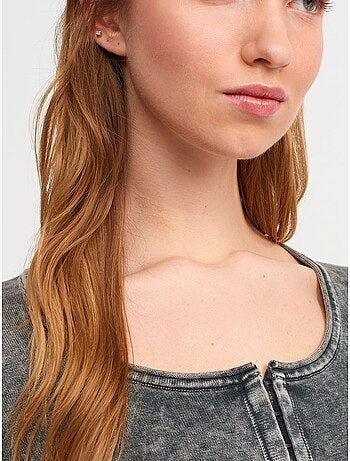 Cárdigan corto de algodón acanalado dilvin