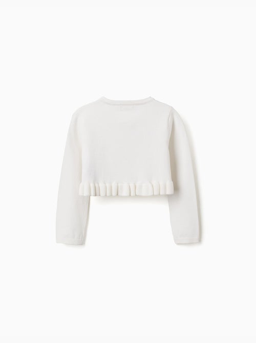 Cárdigan corto de punto con volantes - Kiabi