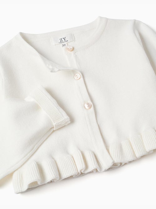 Cárdigan corto de punto con volantes - Kiabi