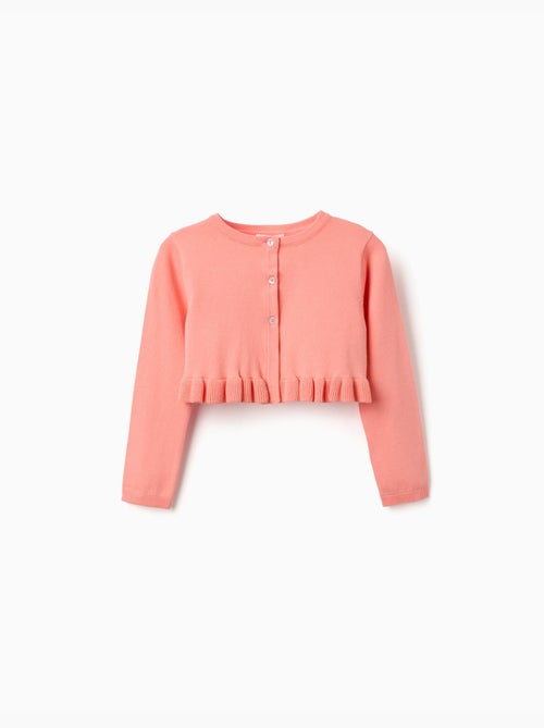 Cárdigan corto de punto con volantes - Kiabi