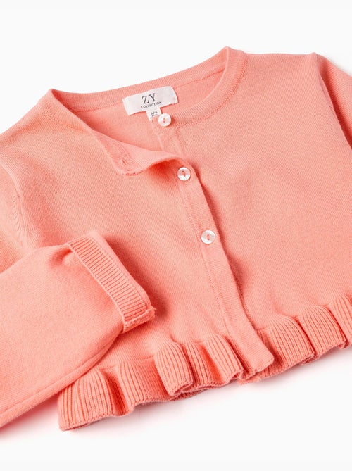 Cárdigan corto de punto con volantes - Kiabi