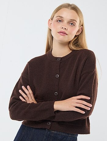 Cárdigan cropped de punto