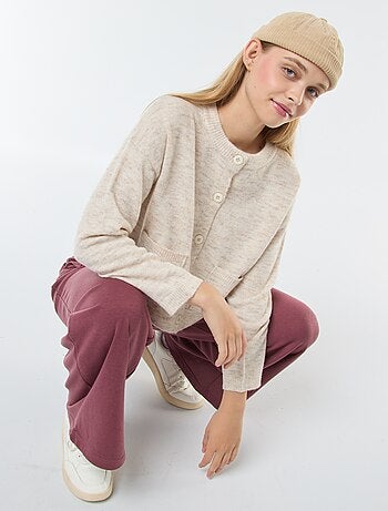 Cárdigan cropped de punto