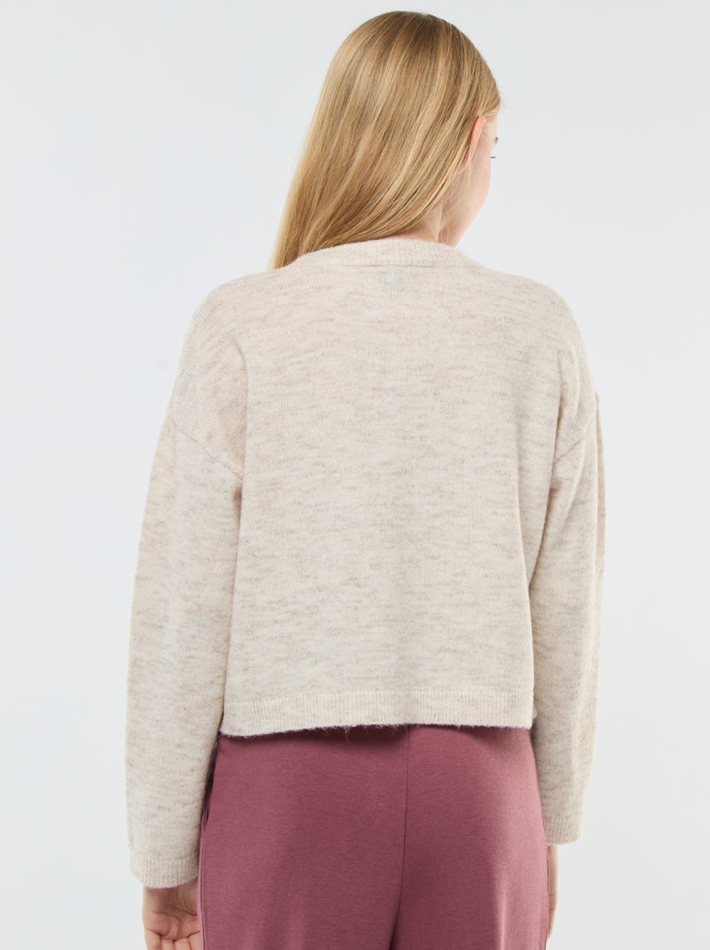 Cárdigan cropped de punto Beige - Kiabi