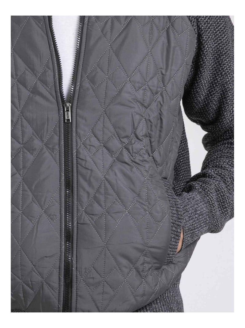 Cárdigan cuello alto con forro sherpa LAMANTIN Gris - Kiabi