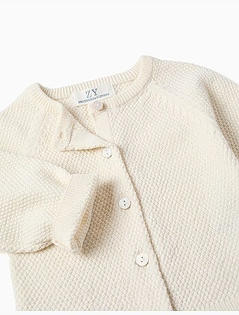 Cárdigan de algodón en punto cadena B&S