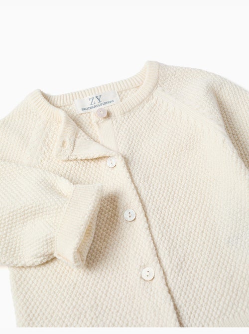 Cárdigan de algodón en punto cadena B&S - Kiabi