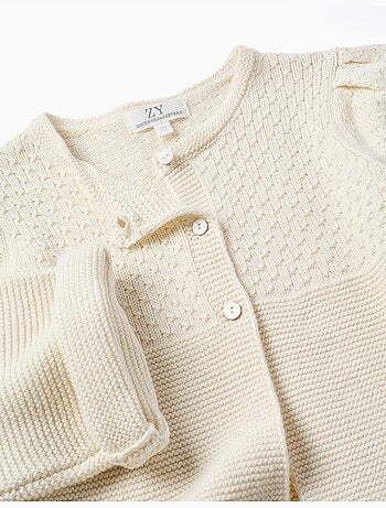 Cárdigan de algodón en punto cadena B&S