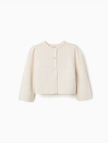 Cárdigan de algodón en punto cadena B&S
