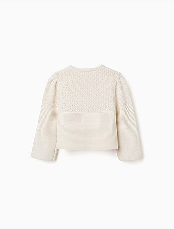 Cárdigan de algodón en punto cadena B&S