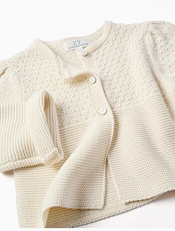 Cárdigan de algodón en punto cadena B&S