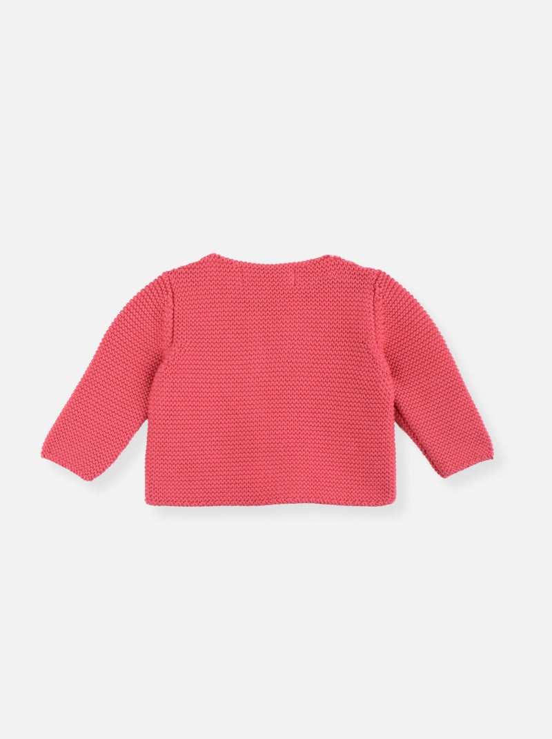 Cárdigan de algodón orgánico de 4 botones Naranja coral - Kiabi