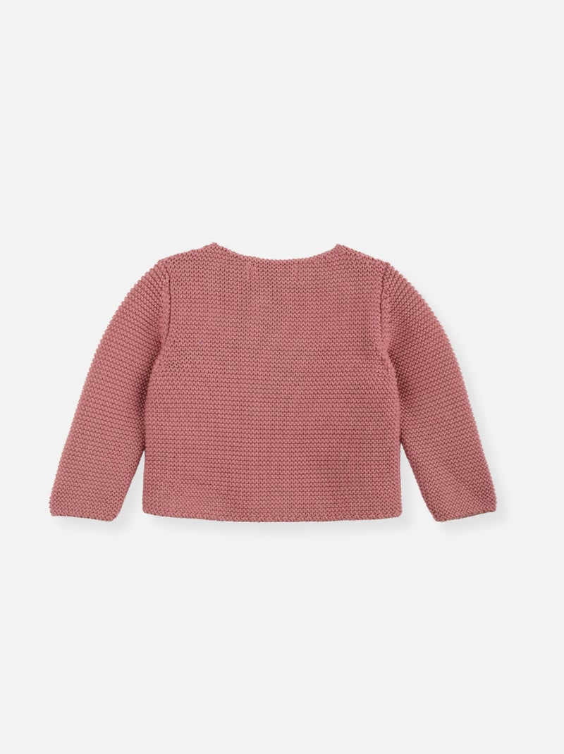 Cárdigan de algodón orgánico de 4 botones Rosa - Kiabi