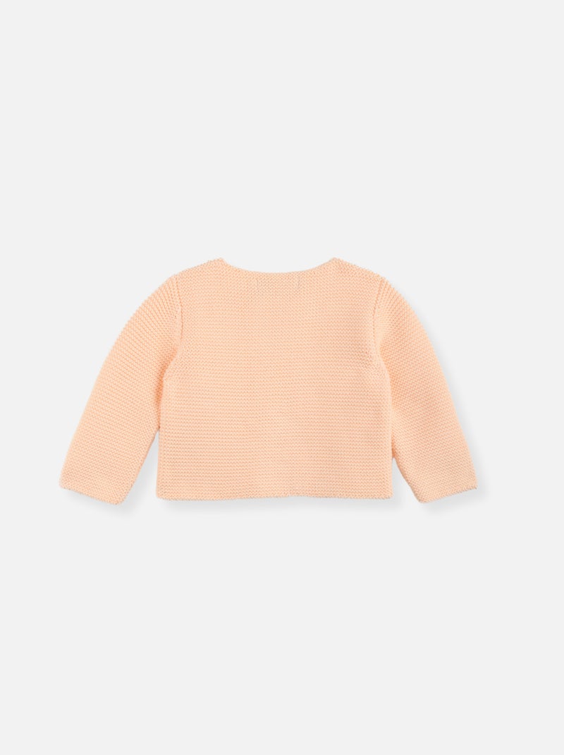 Cárdigan de algodón orgánico de 4 botones Rosa salmón - Kiabi