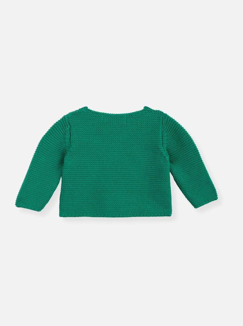 Cárdigan de algodón orgánico de 4 botones Verde - Kiabi