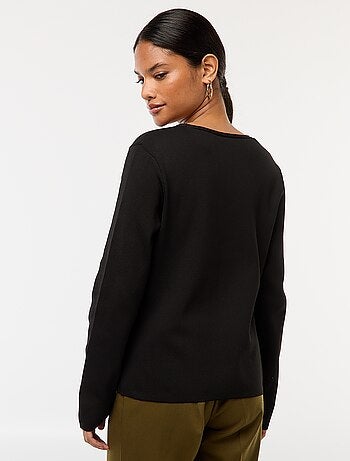 Cárdigan de canalé de manga larga