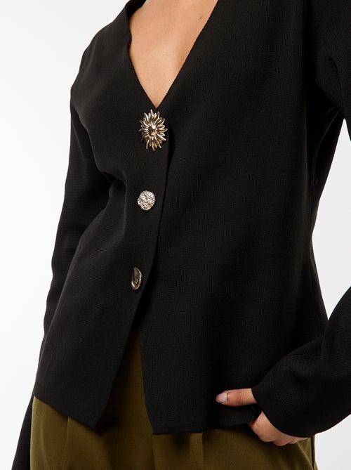 Cárdigan de canalé de manga larga - Kiabi