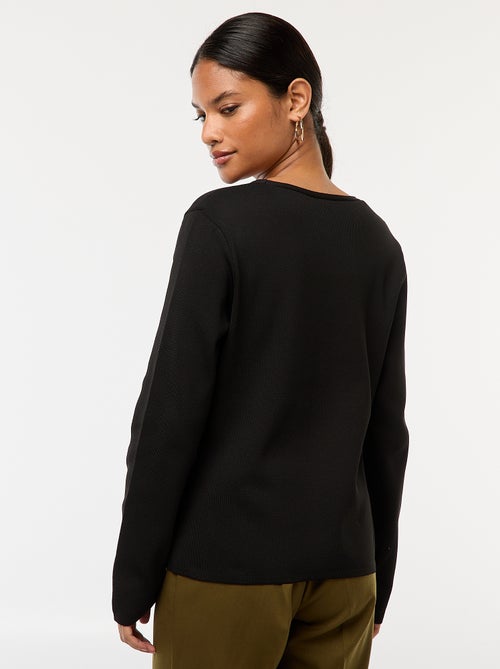 Cárdigan de canalé de manga larga - Kiabi