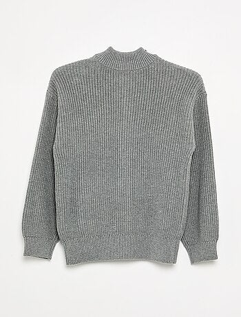 Cárdigan de cuello alto con cremallera