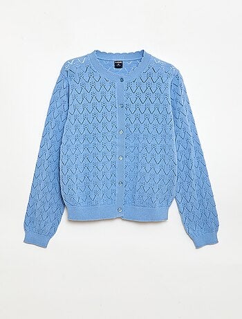 Cárdigan de fantasía en punto calado