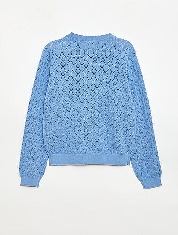 Cárdigan de fantasía en punto calado