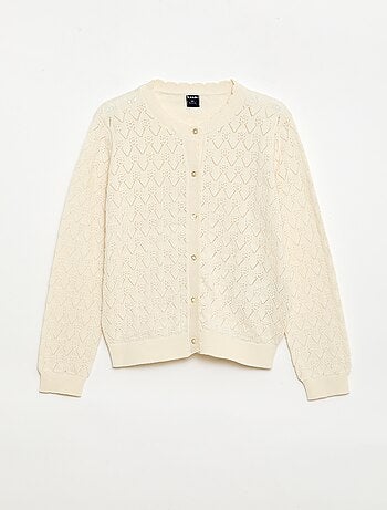 Cárdigan de fantasía en punto calado