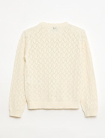 Cárdigan de fantasía en punto calado